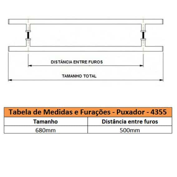 DESENHO TÉCNICO E MEDIDAS - PUX 4355